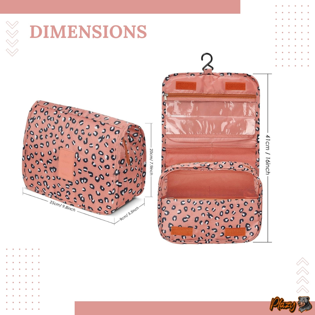 Multifunctional Travel Essentials Kit | For Women | Color: Leopard skin Rose Gold