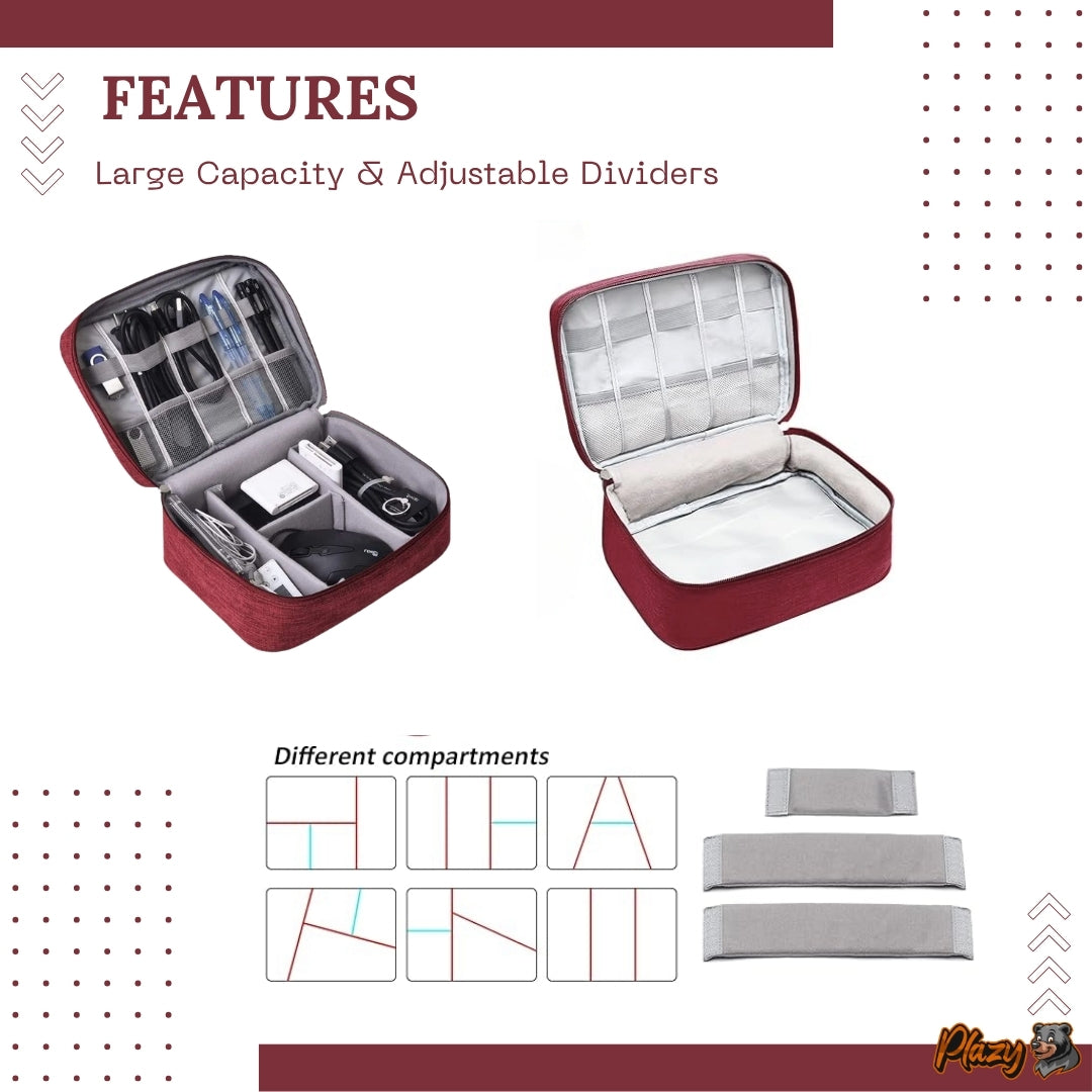 Multifunctional Travel Essentials Kit | Unisex | Color: Maroon