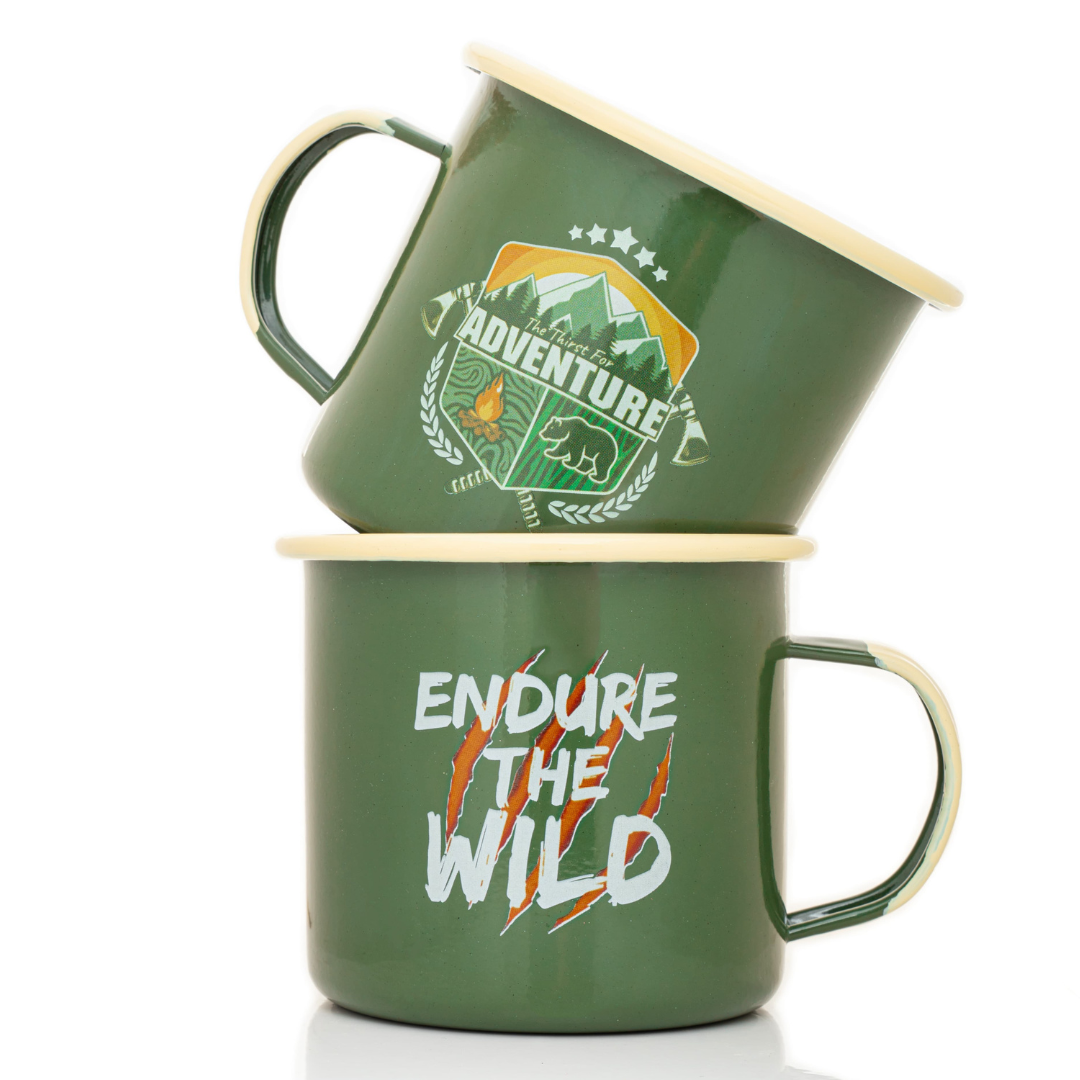 Plazy Enamel Mug | Thirst for Adventure | Colour: Green | 350ml