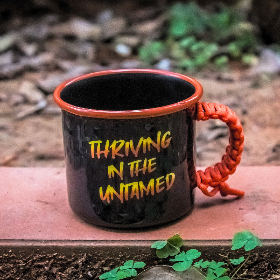 Plazy Enamel Mug | Thrive | Colour: Black | 350ml