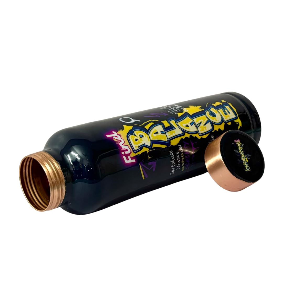 (Limited Time Offer) Plazy Water Bottle | Copper | Find Balance | Colour: Navy Blue | 900ml