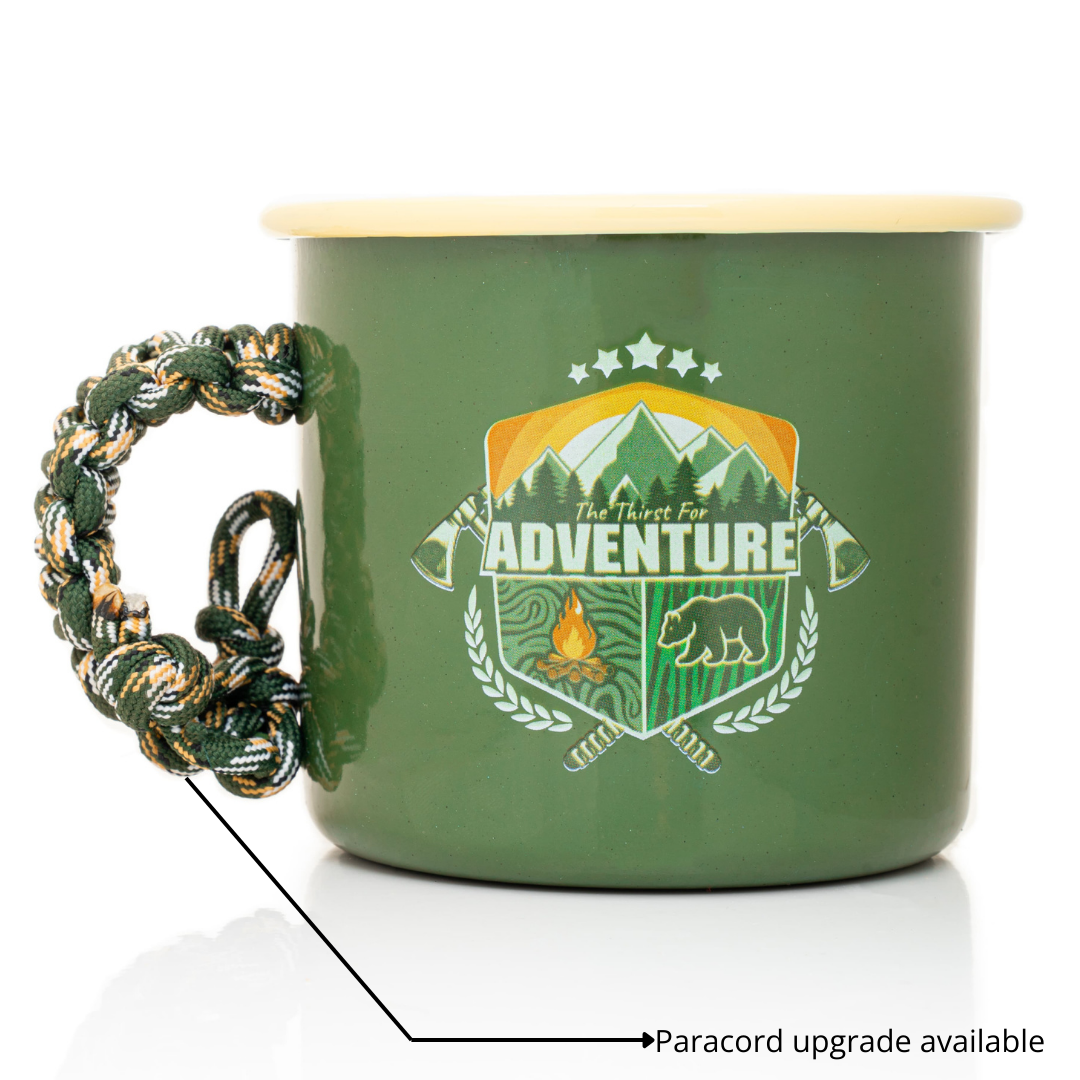 Plazy Enamel Mug | Thirst for Adventure | Colour: Green | 350ml