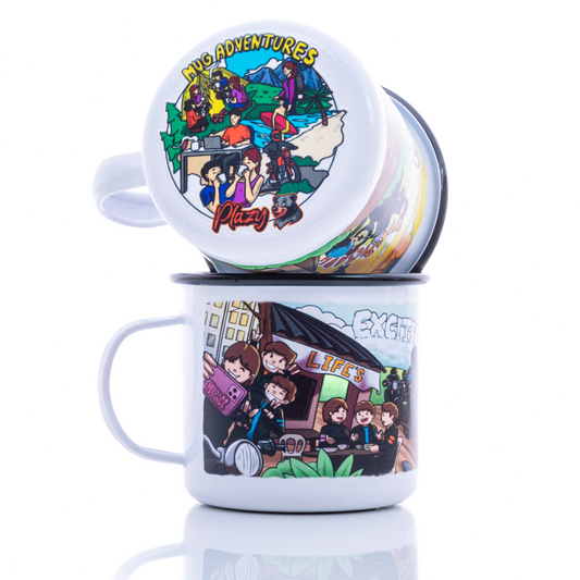 Plazy Enamel Mug | Rider's Life | Colour: White | 350ml