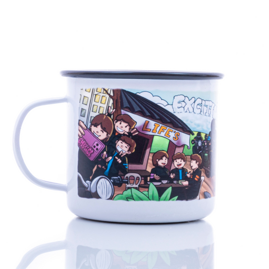 Plazy Enamel Mug | Rider's Life | Colour: White | 350ml