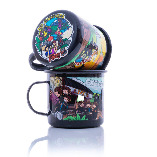 Plazy Enamel Mug | Rider's Life | Colour: Black | 350ml