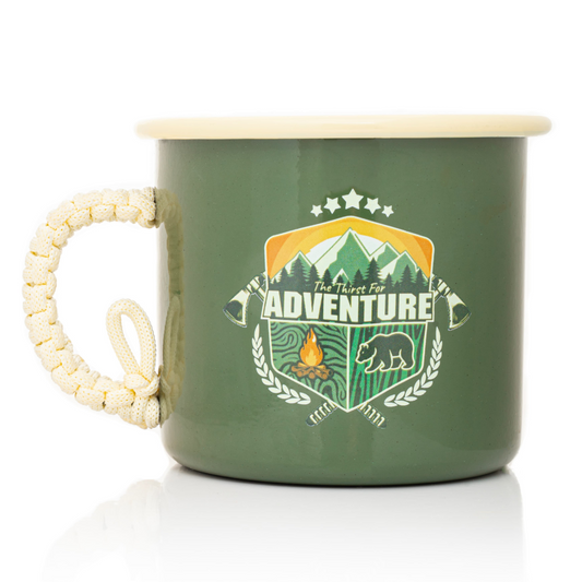 Plazy Enamel Mug | Thirst for Adventure | Colour: Green | 350ml