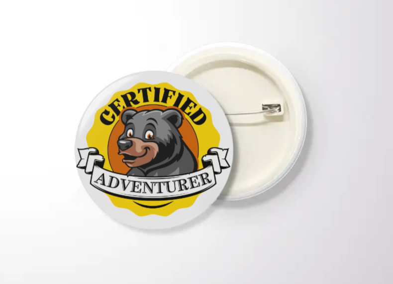 Button Badge - 44mm - Certified Adventurer