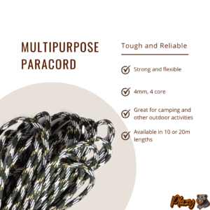 Paracord Rope – 4 Inner Strands | Heavy-Duty Utility Cord | 10m & 20m Lengths | Multicolor - Green & Beige - Image 2