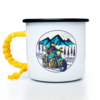 Plazy Enamel Mug | Ride Explore | Colour: White | 350ml