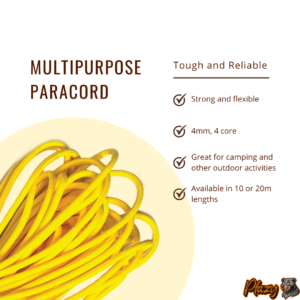 Paracord Rope – 4 Inner Strands | Heavy-Duty Utility Cord | 10m & 20m Lengths | Color - Yellow - Image 2