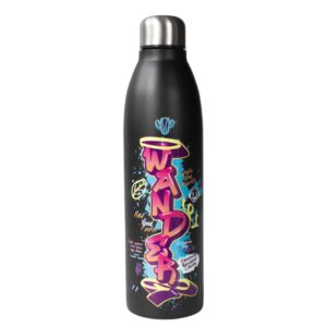 Plazy Water Bottle | Stainless Steel | Wander | Colour: Black | 1000ml