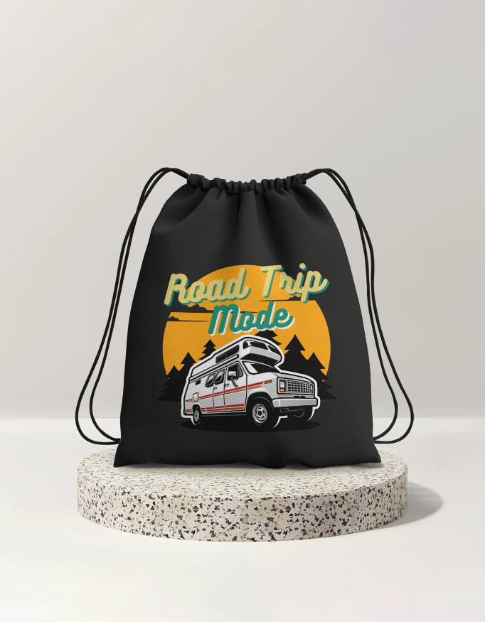 Plazy Drawstring Bag | Design: Road Trip Mode | Size: Standard