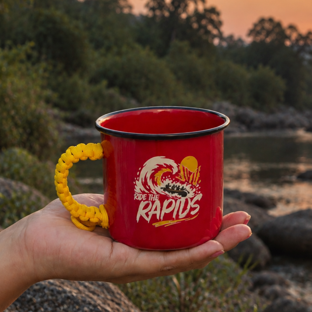 Plazy Enamel Mug | Ride The Rapids | Colour: Red | 350ml - Image 3
