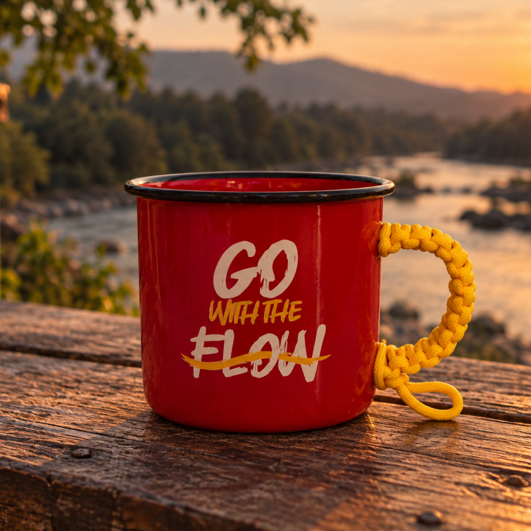 Plazy Enamel Mug | Ride The Rapids | Colour: Red | 350ml - Image 4